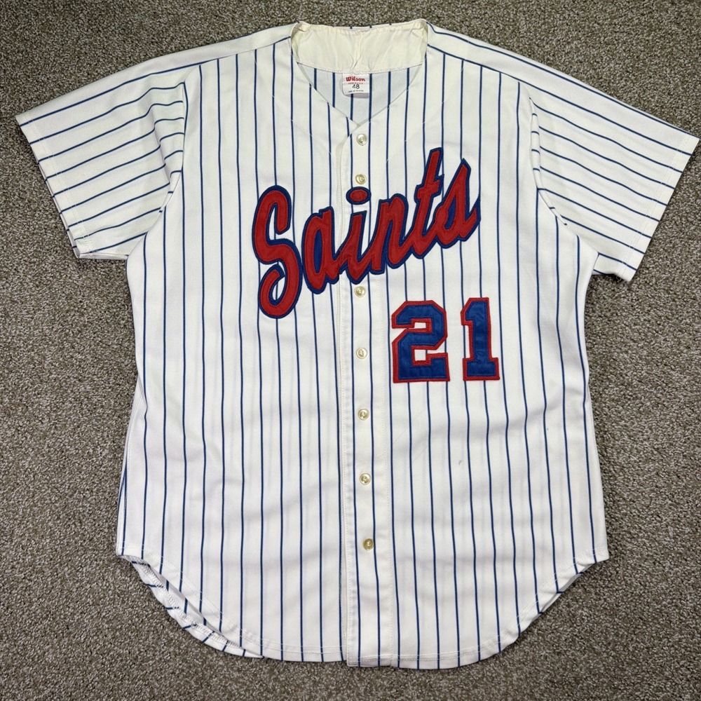Vintage Saints Minor league Baseball Pinstripe Jersey Size 48 XL Wilson